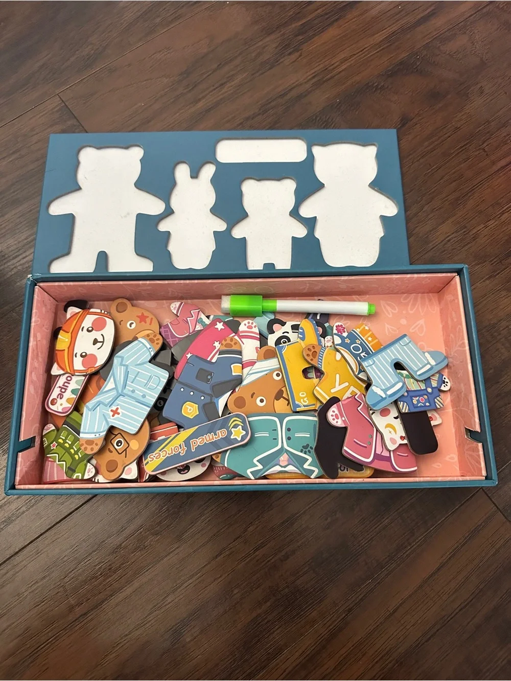 2 Montessori Wooden Learning Toys Bundle – Shape Sorting Box & Magnetic Dress-Up